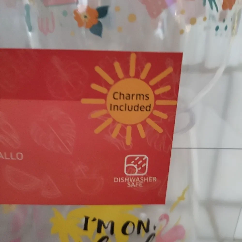 Crofton 4-Pack Summer-Themed Plastic Wine Glasses Set NEW